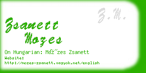 zsanett mozes business card